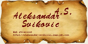 Aleksandar Šviković vizit kartica